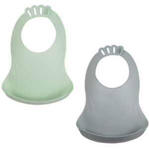 Lot de 2 bavoirs - BIBOU - Vert Céladon et Gris Charme - Ajustables et étanches Vert Lot de 2 bavoirs - BIBOU - Vert Céladon et Gris Charme - Ajustables et étanches Vert