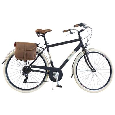Vélo de ville Via Veneto by Canellini RETRÒ homme aluminium avec sacoches - Noir - taille 50 noir Vélo de ville Via Veneto by Canellini RETRÒ homme aluminium avec sacoches - Noir - taille 50 noir