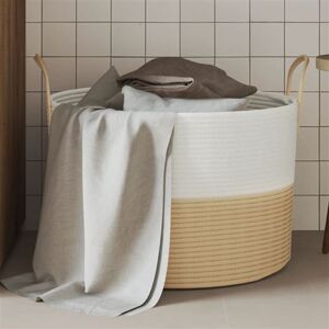 Panier de rangement vidaXL Beige Blanc Coton - Panier de rangement Panier de rangement vidaXL Beige Blanc Coton - Panier de rangement
