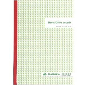 Manifold Exacompta 50 feuillets Devis Offre de prix 29,7x21cm Tripli Manifold Exacompta 50 feuillets Devis Offre de prix 29,7x21cm Tripli