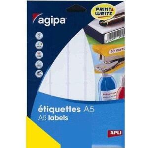 Apli-agipa - agipa étiquettes multi-usage, 19 x 62 mm, blanches inscriptible avec la main, colle permanente, coins arrondis,cont Apli-agipa - agipa étiquettes multi-usage, 19 x 62 mm, blanches inscriptible avec la main, colle permanente, coins arrondis,cont