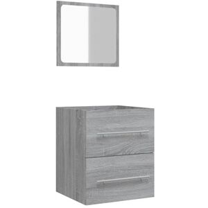 vidaXL Miroir mural gris Sonoma Armoire de salle de bain - Meubles de salle de bain vidaXL Miroir mural gris Sonoma Armoire de salle de bain - Meubles de salle de bain