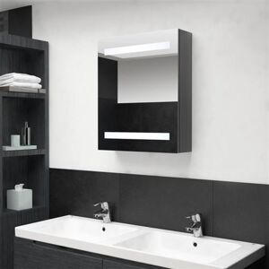 vidaXL Miroir de salle de bain LED gris - Armoire à miroir et rangement - 50x14x60 cm vidaXL Miroir de salle de bain LED gris - Armoire à miroir et rangement - 50x14x60 cm