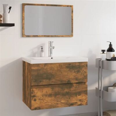 Ensemble de meubles de salle de bain en chêne fumé vidaXL - Tailles multiples Ensemble de meubles de salle de bain en chêne fumé vidaXL - Tailles multiples