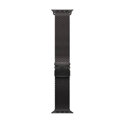 Boucle Milanaise Apple pour Apple Watch 49 mm Titane Noir Taille Moyen Boucle Milanaise Apple pour Apple Watch 49 mm Titane Noir Taille Moyen