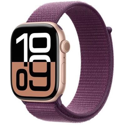 Apple Watch Series 10 (GPS + Cellular) - 46 mm - aluminium rose or - montre intelligente avec boucle sport - deux couches de matières textiles tissées - lie-de-vin - taille du poignet : 145-220 mm - 64 Go - LTE, Wi-Fi 4, UWB, Bluetooth - 4G - 35.3 g Apple Watch Series 10 (GPS + Cellular) - 46 mm - aluminium rose or - montre intelligente avec boucle sport - deux couches de matières textiles tissées - lie-de-vin - taille du poignet : 145-220 mm - 64 Go - LTE, Wi-Fi 4, UWB, Bluetooth - 4G - 35.3 g