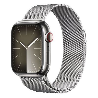 Apple Watch Series 9 GPS + Cellular 41mm Boîtier en Acier Inoxydable Argenté avec boucle Milanaise argentée Apple Watch Series 9 GPS + Cellular 41mm Boîtier en Acier Inoxydable Argenté avec boucle Milanaise argentée