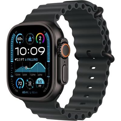 Apple Watch Ultra 2 GPS + Cellular 49 mm Boîtier en Titane Noir avec Bracelet Ocean Noir version 2024 Apple Watch Ultra 2 GPS + Cellular 49 mm Boîtier en Titane Noir avec Bracelet Ocean Noir version 2024