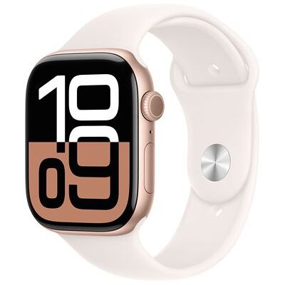 Apple Watch Series 10 GPS + Cellular 46 mm Boîtier en Aluminium Rose Gold avec Bracelet Sport Rose Tendre M/L Apple Watch Series 10 GPS + Cellular 46 mm Boîtier en Aluminium Rose Gold avec Bracelet Sport Rose Tendre M/L