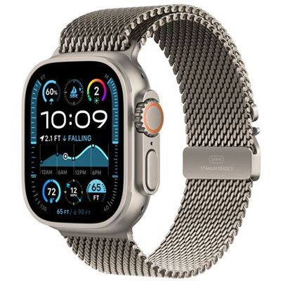 Apple Watch Ultra 2 GPS + Cellular 49 mm Boîtier en Titane Naturel avec Bracelet Milanais Naturel S version 2024 Apple Watch Ultra 2 GPS + Cellular 49 mm Boîtier en Titane Naturel avec Bracelet Milanais Naturel S version 2024