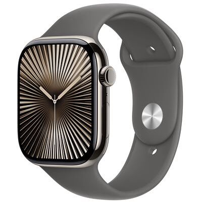 Apple Watch Series 10 GPS + Cellular 46 mm Boîtier en Titane Naturel avec Bracelet Sport Gris Minéral M/L Apple Watch Series 10 GPS + Cellular 46 mm Boîtier en Titane Naturel avec Bracelet Sport Gris Minéral M/L