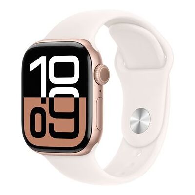 Apple Watch Series 10 GPS + Cellular 42 mm Boîtier en Aluminium Rose Gold avec Bracelet Sport Rose Tendre S/M Apple Watch Series 10 GPS + Cellular 42 mm Boîtier en Aluminium Rose Gold avec Bracelet Sport Rose Tendre S/M