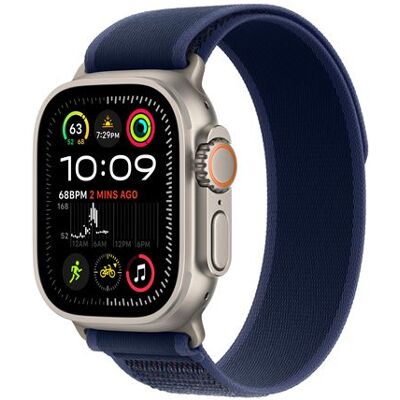 Apple Watch Ultra 2 GPS + Cellular 49 mm Boîtier en Titane Naturel avec Boucle Trail Bleu S/M version 2024 Apple Watch Ultra 2 GPS + Cellular 49 mm Boîtier en Titane Naturel avec Boucle Trail Bleu S/M version 2024