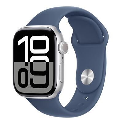 Apple Watch Series 10 GPS 42 mm Boîtier en Aluminium Argent avec Bracelet Sport Denim M/L Apple Watch Series 10 GPS 42 mm Boîtier en Aluminium Argent avec Bracelet Sport Denim M/L
