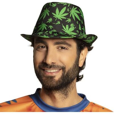 chapeau borsalino feuilles cannabis rasta - 82017 Noir chapeau borsalino feuilles cannabis rasta - 82017 Noir