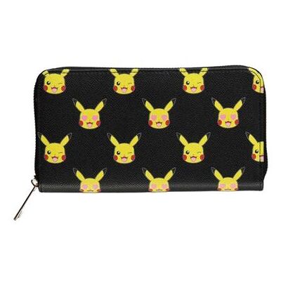 Portefeuille à fermeture éclair Pokemon Pikachu Aop noir et jaune Portefeuille à fermeture éclair Pokemon Pikachu Aop noir et jaune