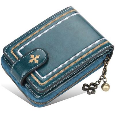 Portefeuille en cuir PU souple porte-monnaie pour femme vert taille 12*8.5*3cm Portefeuille en cuir PU souple porte-monnaie pour femme vert taille 12*8.5*3cm