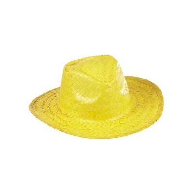 Chapeau cowboy jaune en paille adulte taille unique jaune Chapeau cowboy jaune en paille adulte taille unique jaune