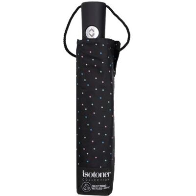 Parapluie 3 sections ouverture et fermeture automatique Isotoner Mini pois Multicolore Parapluie 3 sections ouverture et fermeture automatique Isotoner Mini pois Multicolore