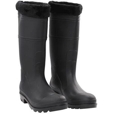 vidaXL Bottes de pluie avec chaussettes amovibles noir taille 44 PVC137602 Noir vidaXL Bottes de pluie avec chaussettes amovibles noir taille 44 PVC137602 Noir