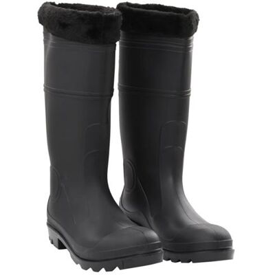 vidaXL Bottes de pluie avec chaussettes amovibles noir taille 45 PVC137603 Noir vidaXL Bottes de pluie avec chaussettes amovibles noir taille 45 PVC137603 Noir