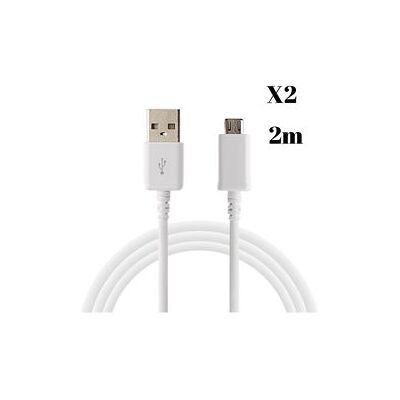 Phonillico - Cabo Micro USB 2m - Xbox One - Blanc - Câble Phonillico - Cabo Micro USB 2m - Xbox One - Blanc - Câble