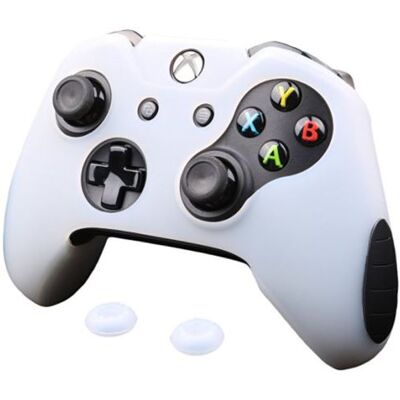 OEM Coque de protection en silicone avec 2 caps pour manette XBox One - Blanc BLANC OEM Coque de protection en silicone avec 2 caps pour manette XBox One - Blanc BLANC