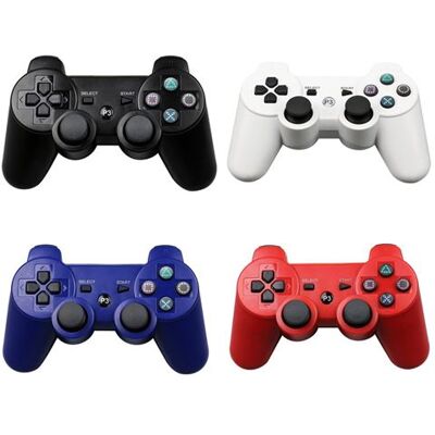 Générique Lot de 4 Manette Sans Fil Manette de Jeu Dualshock pour Sony PS3 playstation 3(noire bleu blanche rouge) Rouge Générique Lot de 4 Manette Sans Fil Manette de Jeu Dualshock pour Sony PS3 playstation 3(noire bleu blanche rouge) Rouge