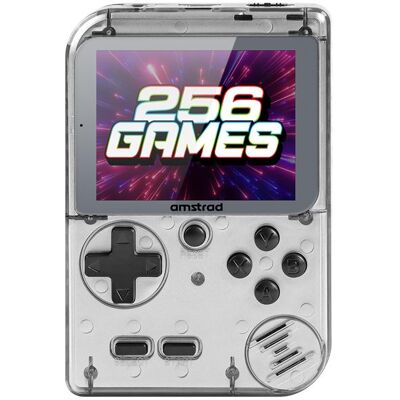 Console de jeu portable Amstrad avec 256 jeux Transparent et Blanc Transparent et Blanc Console de jeu portable Amstrad avec 256 jeux Transparent et Blanc Transparent et Blanc