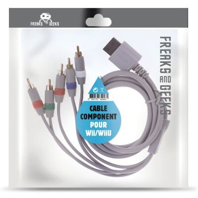 Câble Vidéo Composante Freaks And Geeks Gris pour Nintendo Wii et Nintendo Wii U Gris Câble Vidéo Composante Freaks And Geeks Gris pour Nintendo Wii et Nintendo Wii U Gris