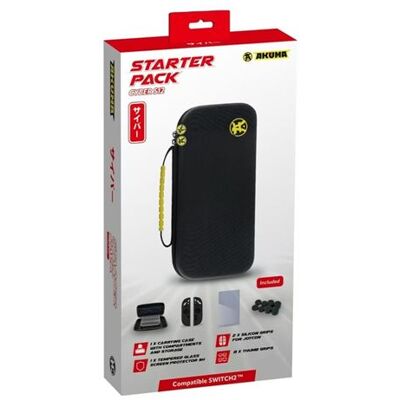 Pack Starter Housse rigide Akuma Cyber S12 Noir pour Nintendo Switch 2™ + Protections Noir Pack Starter Housse rigide Akuma Cyber S12 Noir pour Nintendo Switch 2™ + Protections Noir