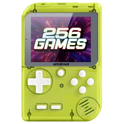 Console de jeu portable Amstrad Transparent Vert avec 256 jeux et batterie rechargeable Transparent Vert Console de jeu portable Amstrad Transparent Vert avec 256 jeux et batterie rechargeable Transparent Vert