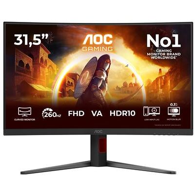 Ecran PC Gaming Aoc C32G4Z 31,5" incurvé 260 Hz Full HD Noir et Rouge Noir et Rouge Ecran PC Gaming Aoc C32G4Z 31,5" incurvé 260 Hz Full HD Noir et Rouge Noir et Rouge