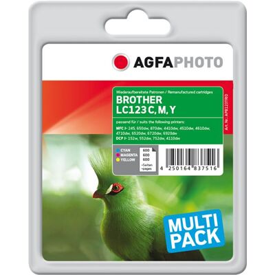 AgfaPhoto Multi pack - pack de 3 - jaune, cyan, magenta - remanufacturé - cartouche d'encre (alternative for: Brother LC123RBWBPDR) AgfaPhoto Multi pack - pack de 3 - jaune, cyan, magenta - remanufacturé - cartouche d'encre (alternative for: Brother LC123RBWBPDR)