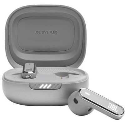 Ecouteurs sans fil True Wireless JBL Live Flex avec réduction de bruit active Argent Argent Ecouteurs sans fil True Wireless JBL Live Flex avec réduction de bruit active Argent Argent