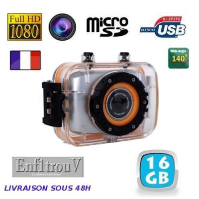 Caméra Sport Full HD 1080P +16 Go DV 140° Grand Angle 10 mètres étanche DVR Caméscope Caméra Sport Full HD 1080P +16 Go DV 140° Grand Angle 10 mètres étanche DVR Caméscope