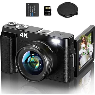 Appareil photo bridge SZSMART DC101L 4K 48MP 16X zoom 3” + 128G- noir Noir Appareil photo bridge SZSMART DC101L 4K 48MP 16X zoom 3” + 128G- noir Noir
