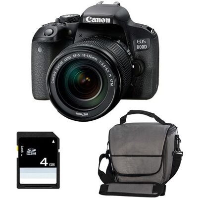 Kit Appareil Photo Canon EOS 800D - 24,2 MP, Écran inclinable 3'', Wi-Fi Kit Appareil Photo Canon EOS 800D - 24,2 MP, Écran inclinable 3'', Wi-Fi