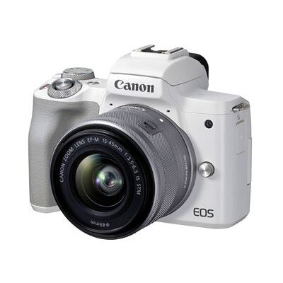 Canon EOS M50 Mark II Blanc + EF-M 15-45mm f/3,5-6,3 IS STM Silver Blanc Canon EOS M50 Mark II Blanc + EF-M 15-45mm f/3,5-6,3 IS STM Silver Blanc