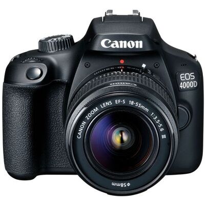 Reflex Canon EOS 4000D Noir + Objectif EF-S 18-55 mm f/3.5-5.6 III Noir Reflex Canon EOS 4000D Noir + Objectif EF-S 18-55 mm f/3.5-5.6 III Noir