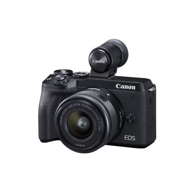 Appareil photo hybride Canon EOS M6 Mark II + objectif EF-M 15-45 mm f/3.5-6.3 IS STM + Viseur électronique EVF-DC2 noir Appareil photo hybride Canon EOS M6 Mark II + objectif EF-M 15-45 mm f/3.5-6.3 IS STM + Viseur électronique EVF-DC2 noir