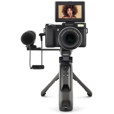 Kit Vlogging Appareil photo compact Agfaphoto Realishot VLG-4K Optique Noir + Accessoires Noir Kit Vlogging Appareil photo compact Agfaphoto Realishot VLG-4K Optique Noir + Accessoires Noir