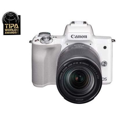 Hybride Canon EOS M50 Blanc + Objectif EF-M 18-150 mm f/3.5-6.3 STM Blanc Hybride Canon EOS M50 Blanc + Objectif EF-M 18-150 mm f/3.5-6.3 STM Blanc