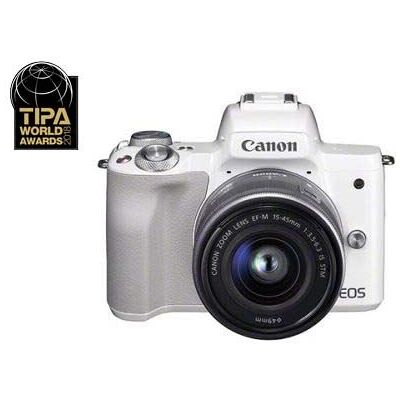 Canon EOS M50 Blanc + Objectif EF-M 15-45 mm f/3.5-6.3 STM Blanc Canon EOS M50 Blanc + Objectif EF-M 15-45 mm f/3.5-6.3 STM Blanc