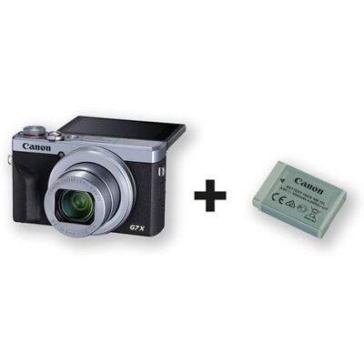 Pack Compact Canon PowerShot G7X Mark III Argent + 2éme batterie incluse Argent Pack Compact Canon PowerShot G7X Mark III Argent + 2éme batterie incluse Argent