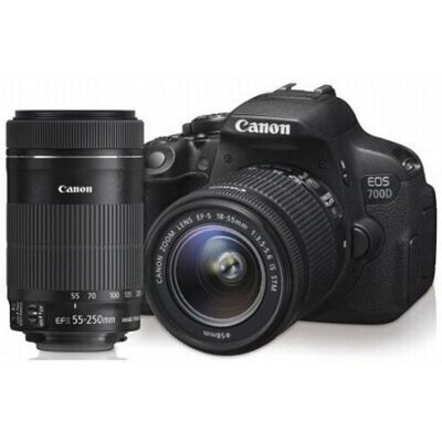 Canon EOS 700D - appareil photo numérique objectifs EF-S 18-55 mm IS STM et 55-250 mm IS II Noir Canon EOS 700D - appareil photo numérique objectifs EF-S 18-55 mm IS STM et 55-250 mm IS II Noir