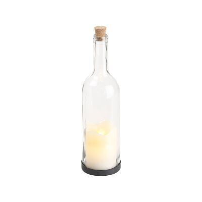 Bouteille de vin décorative avec bougie LED vacillante - Classique Bouteille de vin décorative avec bougie LED vacillante - Classique