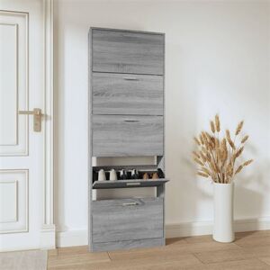 Armoire à Chaussures VidaXL Sonoma Gris 59x17x169 cm Rangement Moderne Armoire à Chaussures VidaXL Sonoma Gris 59x17x169 cm Rangement Moderne
