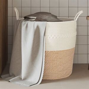 panier de rangement vidaXL Marron et Blanc Coton Ø43x38 cm panier de rangement vidaXL Marron et Blanc Coton Ø43x38 cm