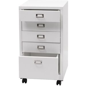 MENDLER Armoire à 5 tiroirs blanche - Mobilier de bureau MENDLER Armoire à 5 tiroirs blanche - Mobilier de bureau